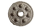 Saxon pewter disc brooch