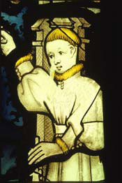 Man, c. 1414, Choir, North Window, St William Window (n VII), detail of panel 1a