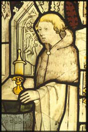 Man, c. 1414, Choir, North Window, St William Window (n VII), detail of panel 12a