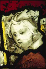 Woman, c. 1414, Choir, North Window, St William Window (n VII), detail of panel 2d