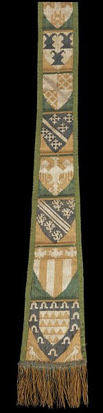 Stole, linen embroidered with silk