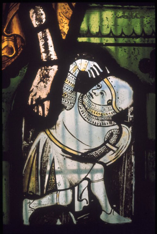 Soldier, fourteenth  century, East Window (n II), detail of panel 10c
