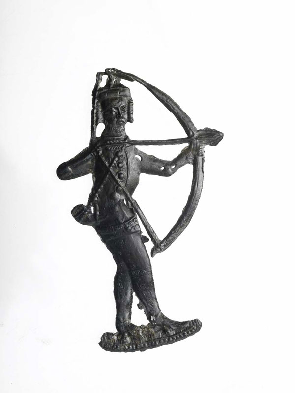 Pewter badge of an archer